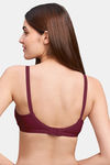 Naidu Hall Double Layered Non Wired Full Coverage T-Shirt Bra - Wine — thumbnail 3