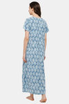 Naidu Hall Cotton Full Length Nightdress - Blue — thumbnail 4