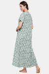 Naidu Hall Cotton Full Length Nightdress - Green — thumbnail 4