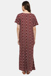 Naidu Hall Cotton Full Length Nightdress - Maroon — thumbnail 4