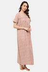 Naidu Hall Cotton Full Length Nightdress - Pink — thumbnail 2
