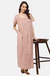 Naidu Hall Cotton Full Length Nightdress - Pink — thumbnail 5