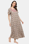 Naidu Hall Cotton Full Length Nightdress - Green — thumbnail 2