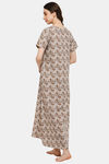Naidu Hall Cotton Full Length Nightdress - Green — thumbnail 4