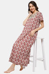 Naidu Hall Cotton Full Length Nightdress - Red — thumbnail 5