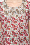 Naidu Hall Cotton Full Length Nightdress - Red — thumbnail 6