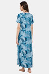Naidu Hall Cotton Full Length Nightdress - Blue — thumbnail 4