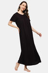 Naidu Hall Cotton Full Length Nightdress - Brown — thumbnail 2