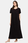 Naidu Hall Cotton Full Length Nightdress - Brown — thumbnail 3