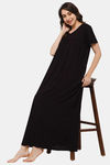 Naidu Hall Cotton Full Length Nightdress - Brown — thumbnail 5
