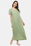Naidu Hall Cotton Full Length Nightdress - Green — thumbnail 2