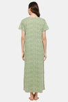 Naidu Hall Cotton Full Length Nightdress - Green — thumbnail 4