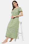 Naidu Hall Cotton Full Length Nightdress - Green — thumbnail 5