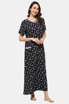 Naidu Hall Cotton Full Length Nightdress - Black — thumbnail 2