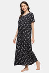 Naidu Hall Cotton Full Length Nightdress - Black — thumbnail 3