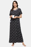 Naidu Hall Cotton Full Length Nightdress - Black — thumbnail 5