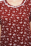 Naidu Hall Cotton Full Length Nightdress - Maroon — thumbnail 6
