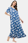 Naidu Hall Cotton Full Length Nightdress - Navy Blue — thumbnail 2
