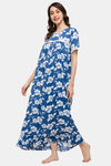 Naidu Hall Cotton Full Length Nightdress - Navy Blue — thumbnail 3