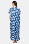 Naidu Hall Cotton Full Length Nightdress - Navy Blue — thumbnail 4