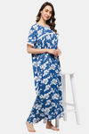 Naidu Hall Cotton Full Length Nightdress - Navy Blue — thumbnail 5