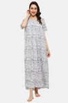 Naidu Hall Cotton Full Length Nightdress - White — thumbnail 1