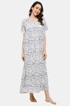 Naidu Hall Cotton Full Length Nightdress - White — thumbnail 2