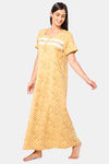 Naidu Hall Cotton Full Length Nightdress - Mustard — thumbnail 2