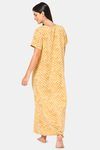 Naidu Hall Cotton Full Length Nightdress - Mustard — thumbnail 4