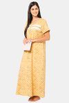 Naidu Hall Cotton Full Length Nightdress - Mustard — thumbnail 5