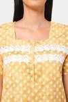 Naidu Hall Cotton Full Length Nightdress - Mustard — thumbnail 6