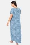 Naidu Hall Cotton Full Length Nightdress - Navy Blue — thumbnail 4