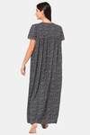 Naidu Hall Cotton Full Length Nightdress - Grey — thumbnail 4