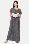 Naidu Hall Cotton Full Length Nightdress - Grey — thumbnail 5