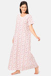 Naidu Hall Cotton Full Length Nightdress - Pink — thumbnail 2