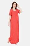 Naidu Hall Cotton Full Length Nightdress - Coral — thumbnail 3
