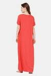 Naidu Hall Cotton Full Length Nightdress - Coral — thumbnail 4