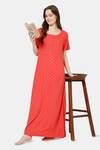Naidu Hall Cotton Full Length Nightdress - Coral — thumbnail 6