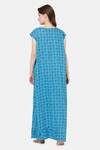 Naidu Hall Cotton Full Length Nightdress - Blue — thumbnail 4