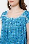 Naidu Hall Cotton Full Length Nightdress - Blue — thumbnail 7