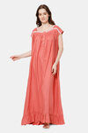Naidu Hall Cotton Full Length Nightdress - Pink — thumbnail 3