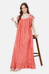 Naidu Hall Cotton Full Length Nightdress - Pink — thumbnail 5