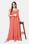 Naidu Hall Cotton Full Length Nightdress - Pink — thumbnail 6