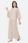 Naidu Hall Cotton Full Length Nightdress - Purple — thumbnail 2