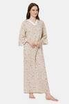 Naidu Hall Cotton Full Length Nightdress - Purple — thumbnail 3