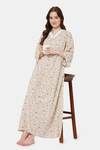 Naidu Hall Cotton Full Length Nightdress - Purple — thumbnail 6