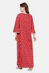 Naidu Hall Cotton Full Length Nightdress - Red — thumbnail 4