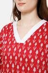 Naidu Hall Cotton Full Length Nightdress - Red — thumbnail 7