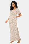 Naiduhall Cotton Full Length Nightdress - Orange — thumbnail 2
