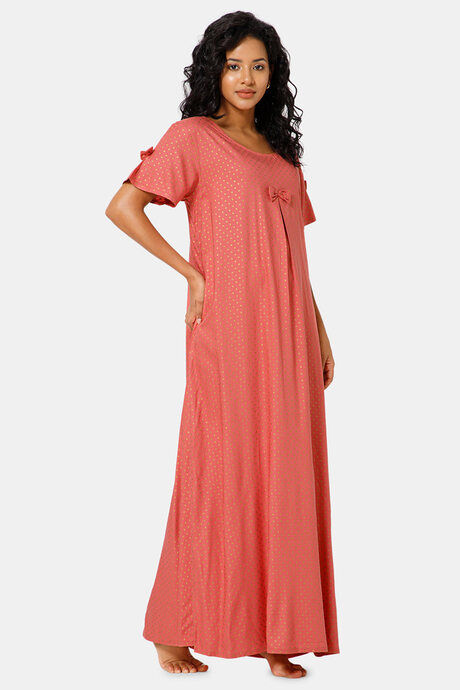 Naiduhall Cotton Full Length Nightdress - Pink — image 3